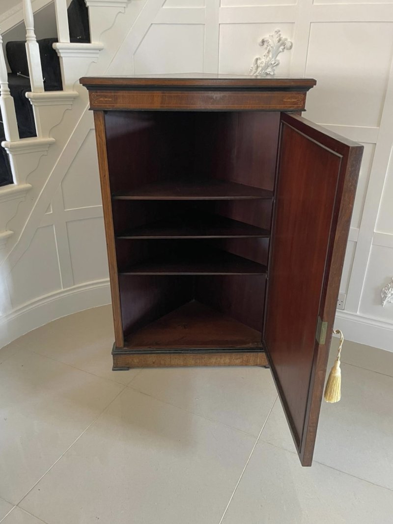 Finest Quality 19th Century Victorian Antique Inlaid Walnut Corner Cabinet - Image 4